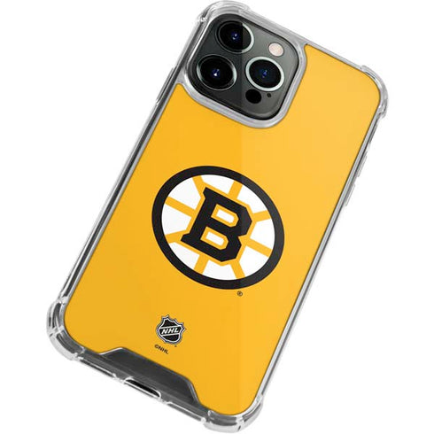 NHL Boston Bruins Solid Background iPhone 14 Pro Clear Case